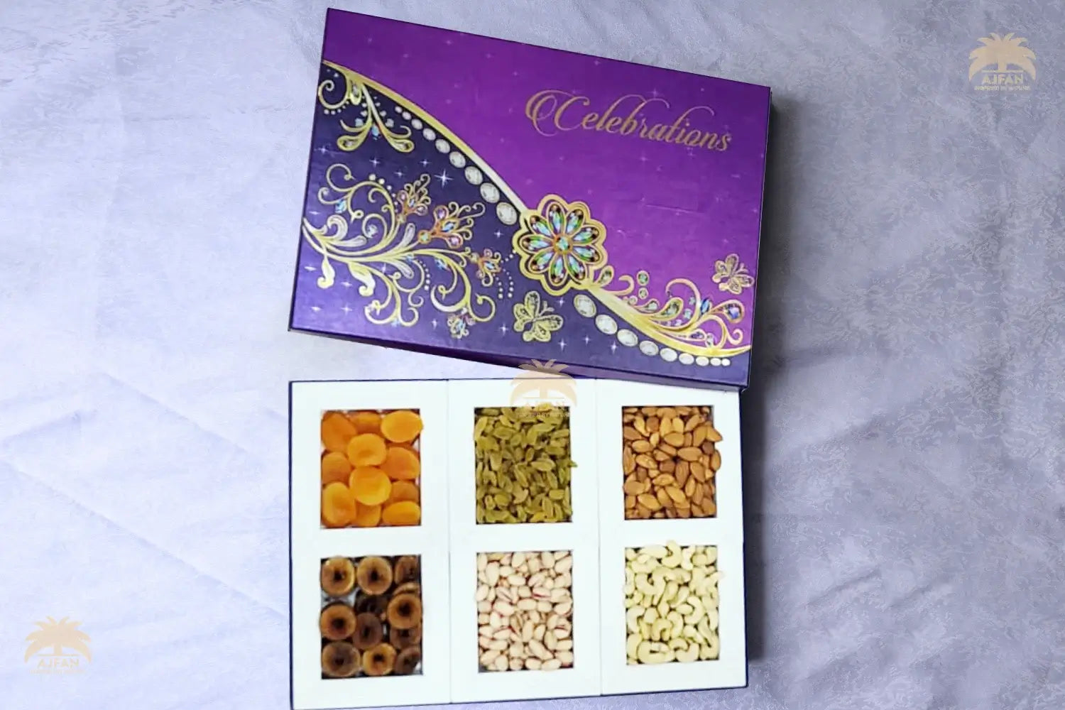 Ajfan Royal Celebration Nut & Dry Fruit Box - (6 x 150g | Total 900g) product