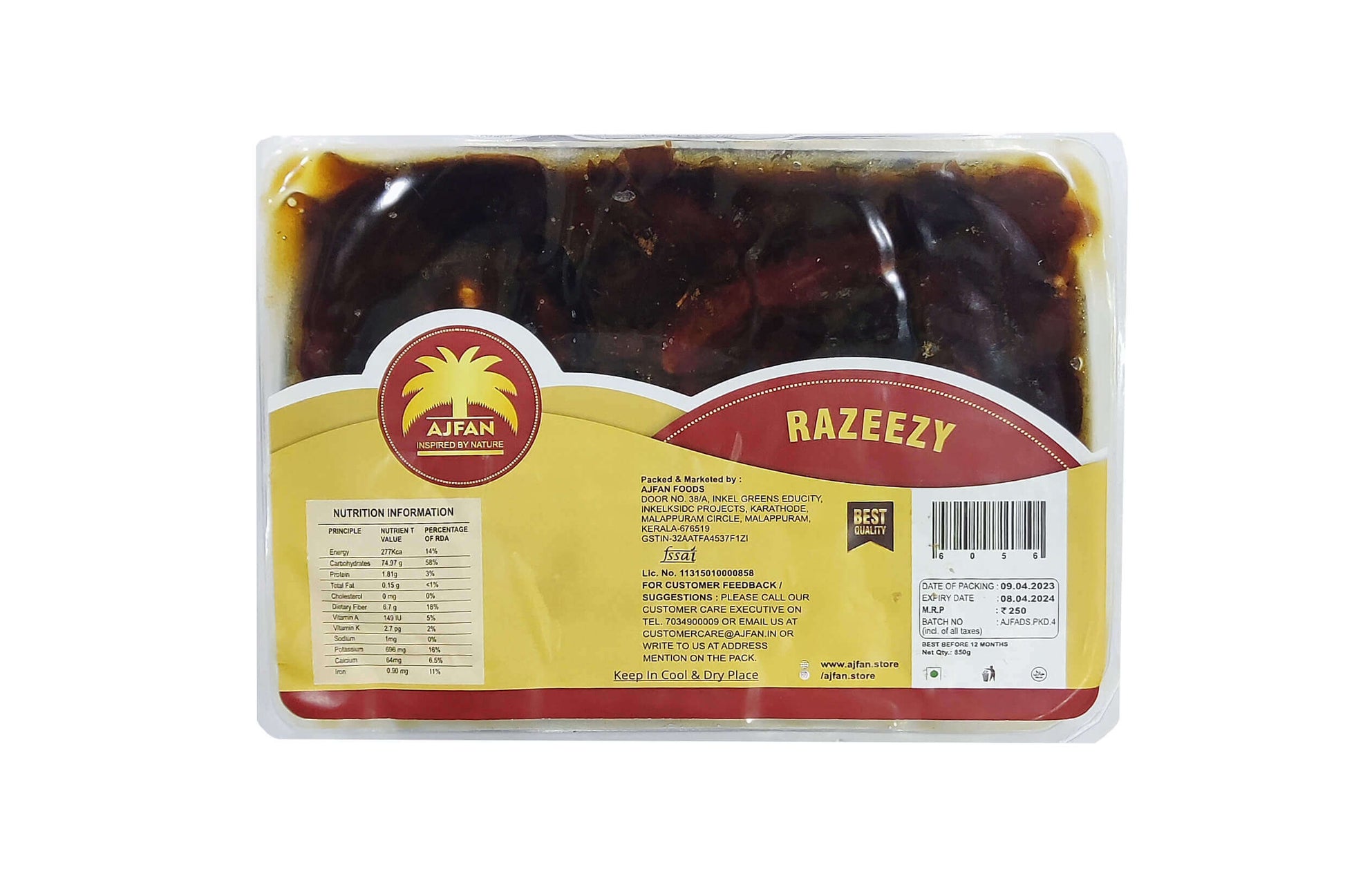Ajfan Razeezy Dates 100% Natural - 850 Grams