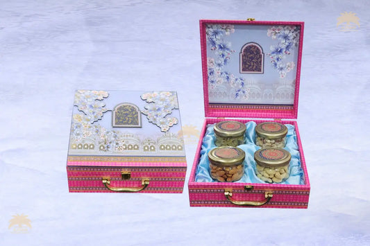 Ajfan Elegant Floral Dry Fruit Gift Box – (4 x 100g | Total 400g)