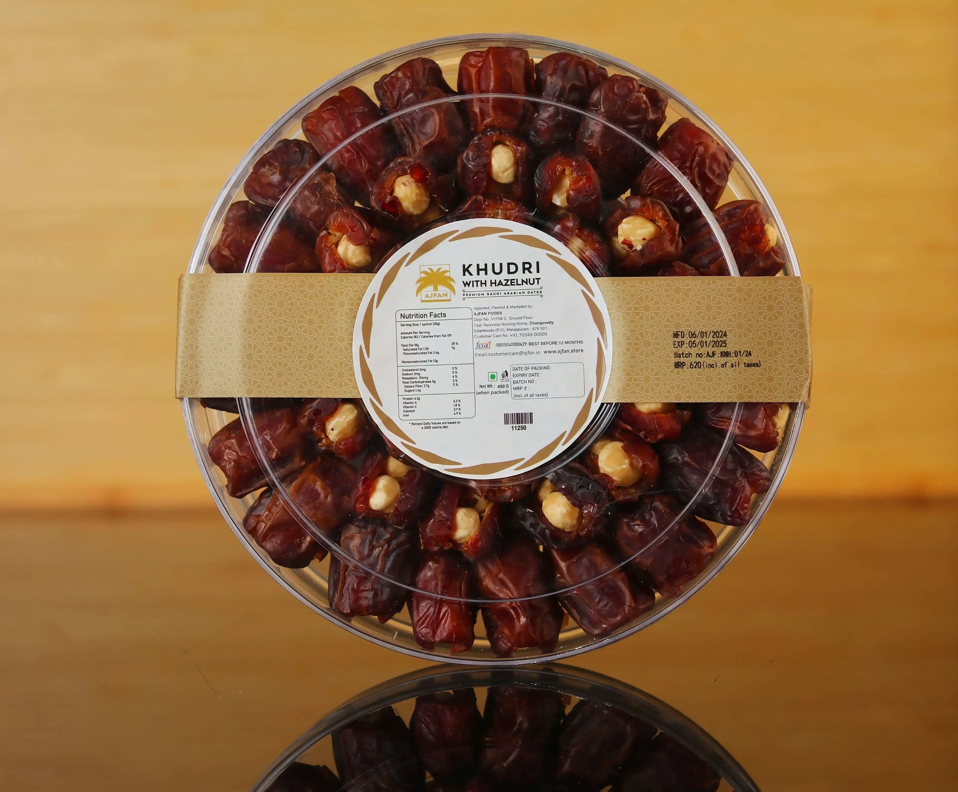 Khudri Dates Stuffed With Hazelnuts