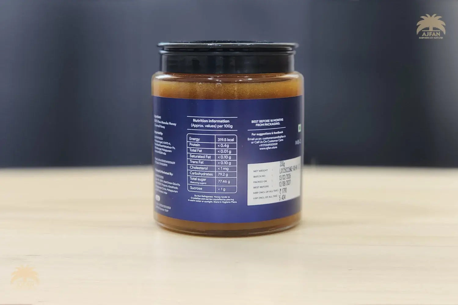 Ajfan Manuka Honey MGO 100+ 330g | 100% Pure New Zealand Creamed Honey